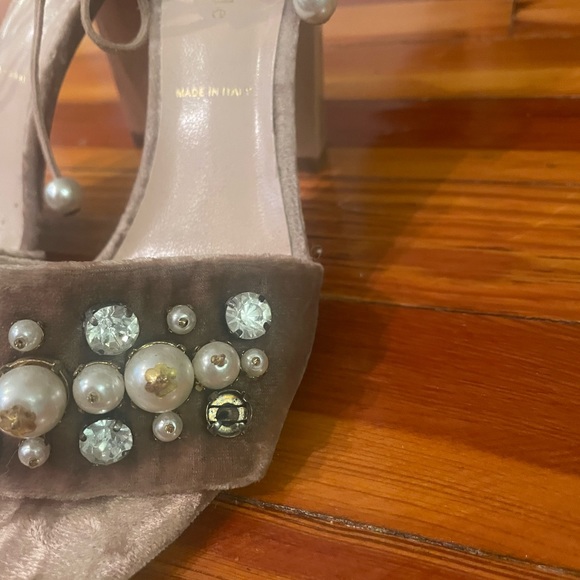 Kate Spade ankle tie heels. Velvet. Size 7. - Picture 5 of 7